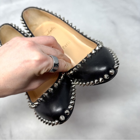 Christian Louboutin Dorispiky 100 Spike Studded Stiletto Pumps Heels Black 34.5 - Picture 6 of 16